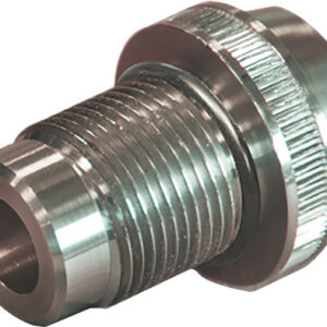 Metal threaded cylindrical fitting with external threads and a hollow bore, likely a hydraulic/pneumatic connector.