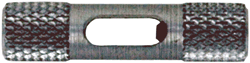Close-up of a metal zipper slider on a fabric zipper tape.