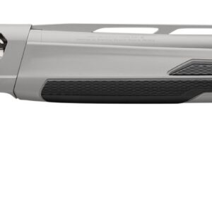 Grey modern bolt-action rifle with a long matte barrel, gray synthetic stock, and ergonomic grip; 'MAXUS' marked on the receiver.