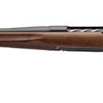 Bolt-action rifle with a long barrel, wooden stock, and visible bolt handle (side profile).