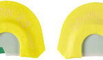 Four yellow U-shaped arches with white inner surfaces, arranged in a row.