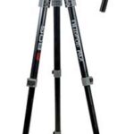 Adjustable tripod with a pan-tilt head and side clamps, suitable for mounting a camera or telescope on a white background.