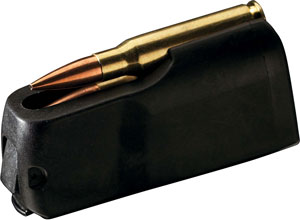 Black handgun magazine with two rounds visible at the top of the magazine