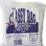 Package for The Classic Rag cotton knit rags, 12" x 12", washable and reusable, by Southern Bloomer Mfg. Co.