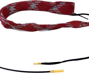 Red and white beaded woven bracelet with a black adjustable cord and gold-toned tips, laid out on a white background (friendship-style bracelet).