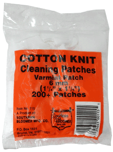 Pack of cotton knit cleaning patches in an orange-labeled plastic bag (about 200+ patches).