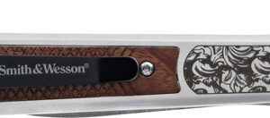 Smith & Wesson KT Unwavered Spring Assist Folding Knife 3-1/5" Dagger Blade Silver with Brown