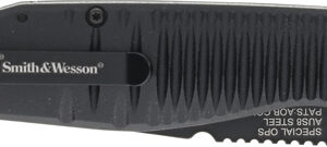 Smith & Wesson Special Ops Auto Full Size Folding Knife 3-2/5" Drop Point Blade Black