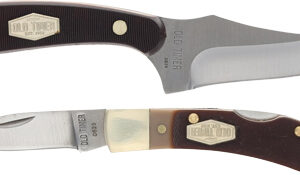 Old Timer Sharpfinger Knife Combo 3-1/4" Clip Point Blade 1-3/5" Drop Point Blade