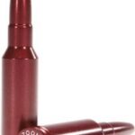 Close-up of a red lipstick tube with the cap removed, standing upright and another piece lying horizontally for a product shot
