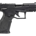 Side view of a black Taurus TX semi-automatic pistol with a textured grip and tactical slide