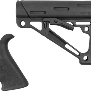 Hogue AR-15/M-16 Kit - Finger Groove Beavertail Grip & Over-Molded Collapsible Buttstock - Fits Commercial Buffer Tube Black