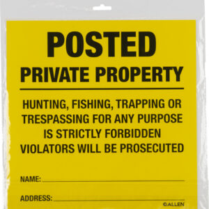 Allen Posted No Trespassing Yard Sign 12" x 12" 12/ct