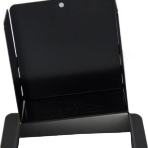 Black metal desk stand for holding a tablet or phone in portrait orientation?