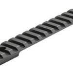 Black Picatinny rail segment with evenly spaced slots for mounting accessories.
