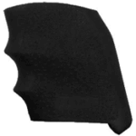 Black balaclava-style knit face mask seen from the side with a textured fabric surface
