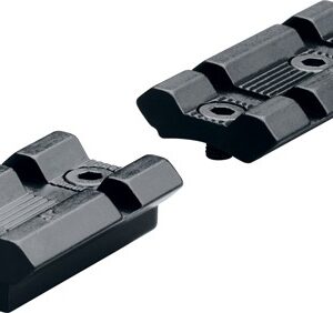 Two black rail-mount blocks with ridged surfaces and screw holes, likely used to attach firearm accessories.