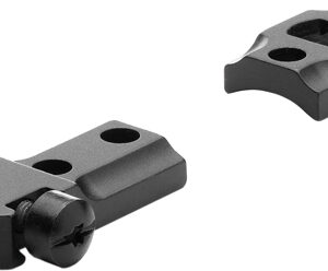 Two black metal mounting clamps with screws, designed to attach accessories to a rail system.