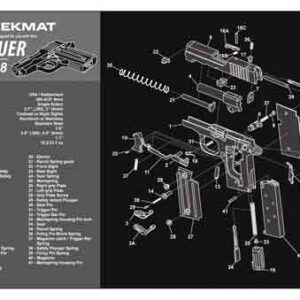 Exploded view diagram of a SIG SAUER P238/938 pistol with numbered parts and assembly details on a TekMat surface.