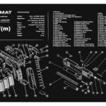 Exploded-view schematic of a TekMat XD(m) parts diagram showing firearm components with numbers and a parts list.