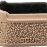 Tan Hogue pistol grip with textured center panel and logo, designed for handguns.