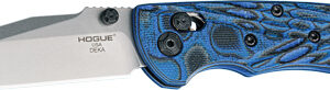 Hogue Deka 3.25" ABLE Lock Folder Clip Point Blade Tumble Finish G-10 Blu Lava