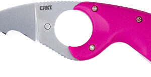CRKT Bear Claw Fixed Knife 2-2/5" Hawkbill Blade Pink
