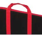 Black Ruger 10/22 rifle case with red handles and zipper, labeled 'RUGER 10/22'.