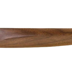 Long wooden oar blade with a rounded tip, showing brown wood grain and a smooth finish.