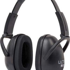 Black over-ear headphones with cushioned ear cups and an adjustable headband viewed from the side angle of a product photo.