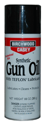 Birchwood Casey synthetic gun oil can with Teflon lubricant for firearm lubrication (10 oz).