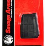 Savage Arms packaging for a bottom release latch (synthetic) with part number 107139; fits 223 REM/204 Ruger, red and black blister pack.
