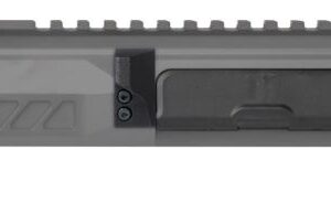 Gray AR-style upper receiver with Picatinny rail on top, forward assist, and ejection port in profile