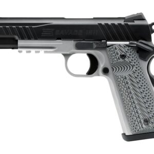 Savage 1911 Gov't Style Handgun 9mm Luger 10rd Magazines (2) 5" Barrel Black and Stainless with Rail