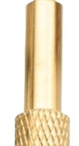 Gold-plated bullet connector with knurled grip for electrical connections.