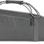 Gray rifle case with dual carry handles and a front zip pocket; Allen logo on the right side.