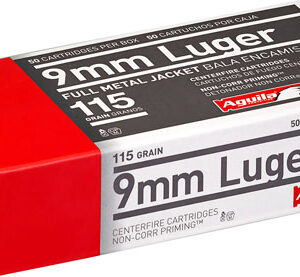 Aguila Handgun Ammunition 9mm Luger 115 gr FMJ 1150 fps 50/ct