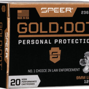 Speer Gold Dot Handgun Ammunition 9mm Luger 124 gr HP 1150 fps 20/ct