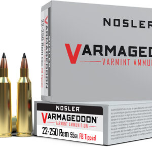 Nosler Varmegeddon Rifle Ammunition .22-250 Rem 55 gr FB Tipped 3550 fps 20/ct