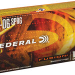 Federal Fusion 30-06 SPRG rifle cartridge box, 165 grain, bonded soft point, 20 cartridges total.