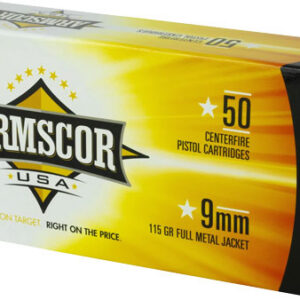 Armscor Handgun Ammunition 9mm Luger 115 gr FMJ 1097 fps 50/ct