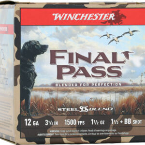 Winchester Final Pass Shotshells 12ga 3-1/2" 1-1/2oz 1500 fps #1.5 & #BB Shot 25/ct