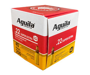 Aguila Super Extra High Velocity Rifle Ammunition .22 LR 40 gr. CPSP 1255 fps 250/ct