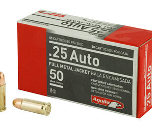 Aguila Handgun Ammunition .25 Auto 50 gr FMJ 755 fps 50/ct