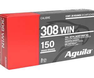 Aguila Rifle Ammunition .308 Win 150 gr FMJBT 2760 fps 20/ct