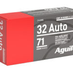 Box of Aguila .32 Auto ammunition, 71 grain full metal jacket cartridges.