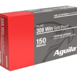 Box of Aguila .308 Win Soft Point ammunition, 150 grain, 20-cartridge box