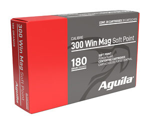 Aguila Rifle Ammunition 300 Win Mag 180gr SP 2950 fps 20/ct