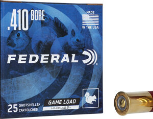 Federal Game-Shok Upland Hi-Brass Load Shotshells .410 ga 3" 11/16 oz 1135 fps #4 25/ct