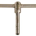 T-shaped metal hand tool (T-handle) with a vertical shaft and a horizontal crossbar for turning rods or sockets